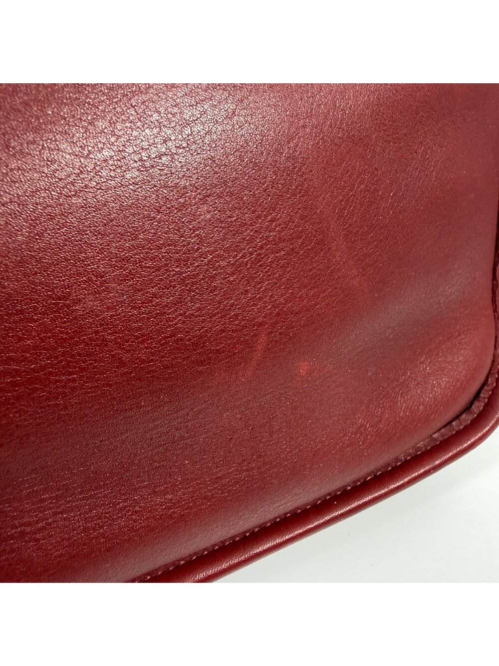 Vintage COACH Andrea 9073 USA Slim Shoulder Bag Red Leather Silver Buckle NO TAG - Picture 12 of 16